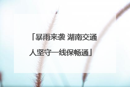 暴雨来袭 湖南交通人坚守一线保畅通