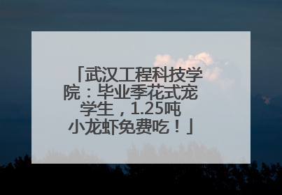 武汉工程科技学院：毕业季花式宠学生，1.25吨小龙虾免费吃！