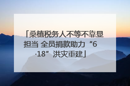 桑植税务人不等不靠显担当 全员捐款助力“6·18”洪灾重建