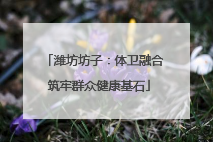 潍坊坊子：体卫融合筑牢群众健康基石