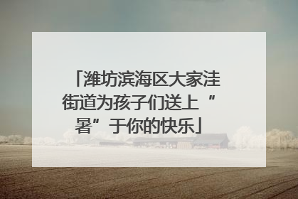 潍坊滨海区大家洼街道为孩子们送上“暑”于你的快乐