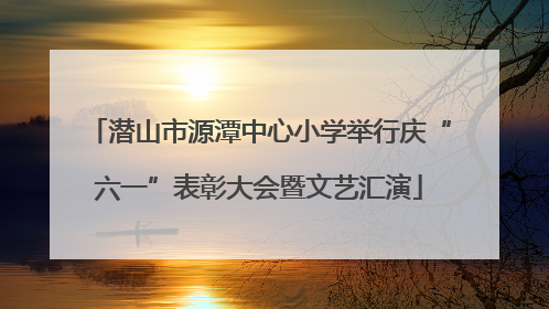 潜山市源潭中心小学举行庆“六一”表彰大会暨文艺汇演