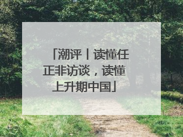 潮评丨读懂任正非访谈，读懂上升期中国