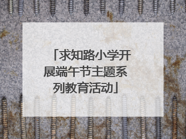 求知路小学开展端午节主题系列教育活动