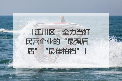 江川区：全力当好民营企业的“最强后盾”“最佳拍档”