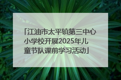 江油市太平镇第三中心小学校开展2025年儿童节队课前学习活动