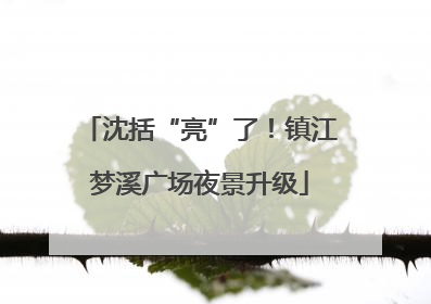 沈括“亮”了！镇江梦溪广场夜景升级