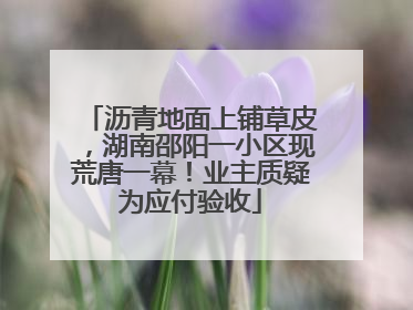 沥青地面上铺草皮，湖南邵阳一小区现荒唐一幕！业主质疑为应付验收