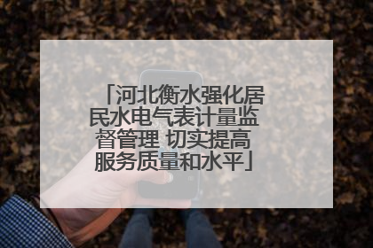 河北衡水强化居民水电气表计量监督管理 切实提高服务质量和水平