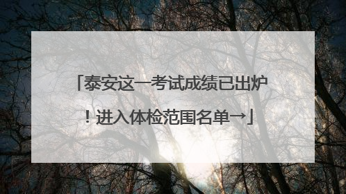 泰安这一考试成绩已出炉！进入体检范围名单→