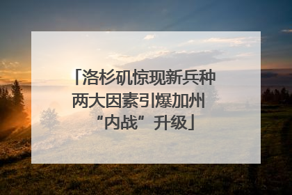 洛杉矶惊现新兵种 两大因素引爆加州“内战”升级