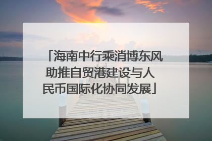 海南中行乘消博东风 助推自贸港建设与人民币国际化协同发展