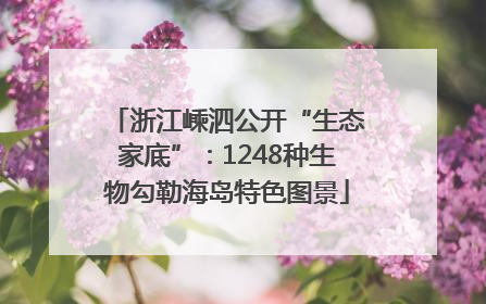 浙江嵊泗公开“生态家底”：1248种生物勾勒海岛特色图景