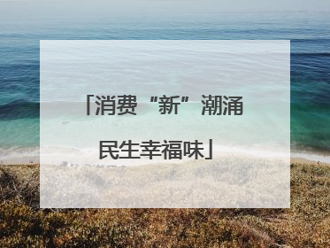 消费“新”潮涌 民生幸福味