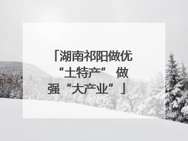 湖南祁阳做优“土特产” 做强“大产业”