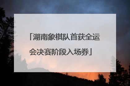 湖南象棋队首获全运会决赛阶段入场券