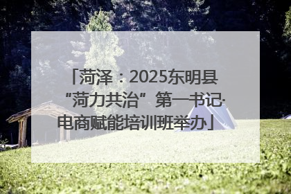 菏泽：2025东明县“菏力共治”第一书记·电商赋能培训班举办