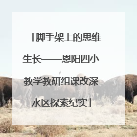 脚手架上的思维生长——恩阳四小教学教研组课改深水区探索纪实