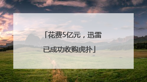花费5亿元，迅雷已成功收购虎扑