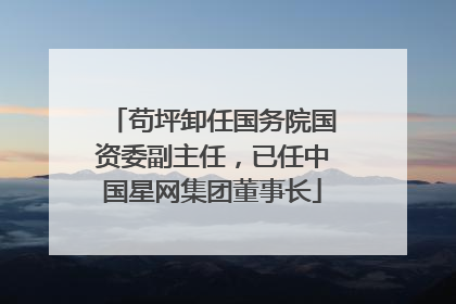 苟坪卸任国务院国资委副主任，已任中国星网集团董事长