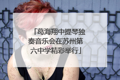 葛海翔中提琴独奏音乐会在苏州第六中学精彩举行