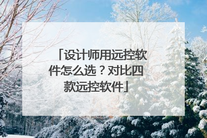 设计师用远控软件怎么选？对比四款远控软件