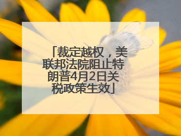 裁定越权，美联邦法院阻止特朗普4月2日关税政策生效