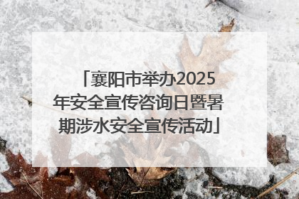 襄阳市举办2025年安全宣传咨询日暨暑期涉水安全宣传活动