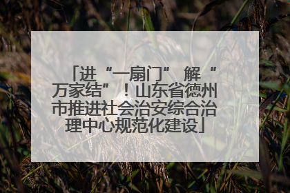 进“一扇门” 解“万家结”！山东省德州市推进社会治安综合治理中心规范化建设
