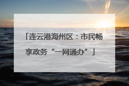 连云港海州区：市民畅享政务“一网通办”