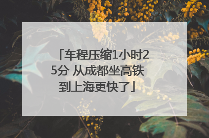 车程压缩1小时25分 从成都坐高铁到上海更快了