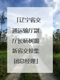 辽宁省交通运输厅副厅长杨树履新省交投集团总经理