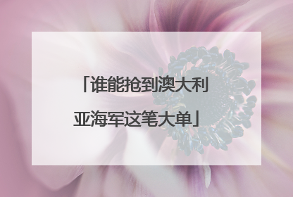 谁能抢到澳大利亚海军这笔大单
