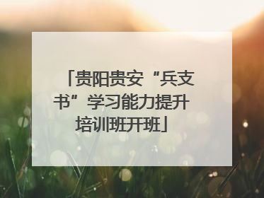 贵阳贵安“兵支书”学习能力提升培训班开班