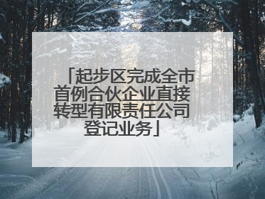 起步区完成全市首例合伙企业直接转型有限责任公司登记业务