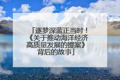 逐梦深蓝正当时！《关于推动海洋经济高质量发展的提案》背后的故事