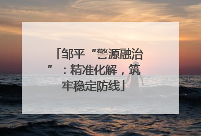 邹平“警源融治”：精准化解，筑牢稳定防线