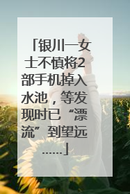 银川一女士不慎将2部手机掉入水池，等发现时已“漂流”到望远……