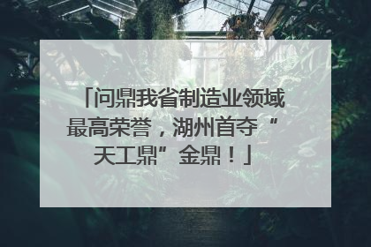 问鼎我省制造业领域最高荣誉，湖州首夺“天工鼎”金鼎！