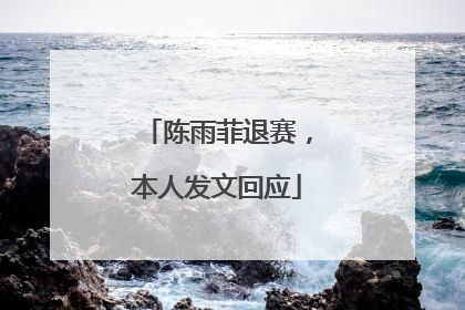 陈雨菲退赛，本人发文回应