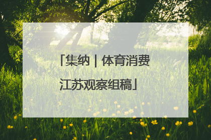 集纳｜体育消费江苏观察组稿