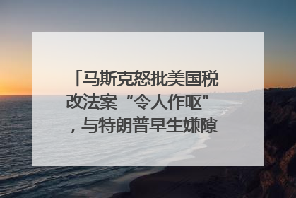 马斯克怒批美国税改法案“令人作呕”，与特朗普早生嫌隙？｜国际识局
