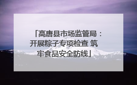 高唐县市场监管局：开展粽子专项检查 筑牢食品安全防线