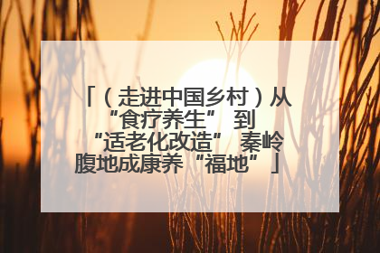 （走进中国乡村）从 “食疗养生” 到 “适老化改造” 秦岭腹地成康养“福地”