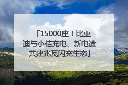 15000座！比亚迪与小桔充电、新电途共建兆瓦闪充生态
