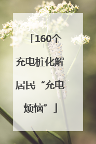 160个充电桩化解居民“充电烦恼”