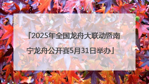 2025年全国龙舟大联动暨南宁龙舟公开赛5月31日举办