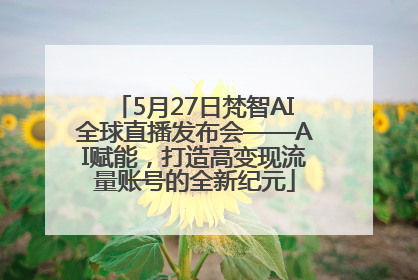 5月27日梵智AI全球直播发布会——AI赋能，打造高变现流量账号的全新纪元