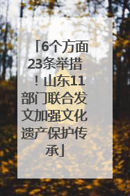 6个方面23条举措！山东11部门联合发文加强文化遗产保护传承